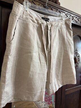 Women’s Linen Drawstring Shorts - Beige